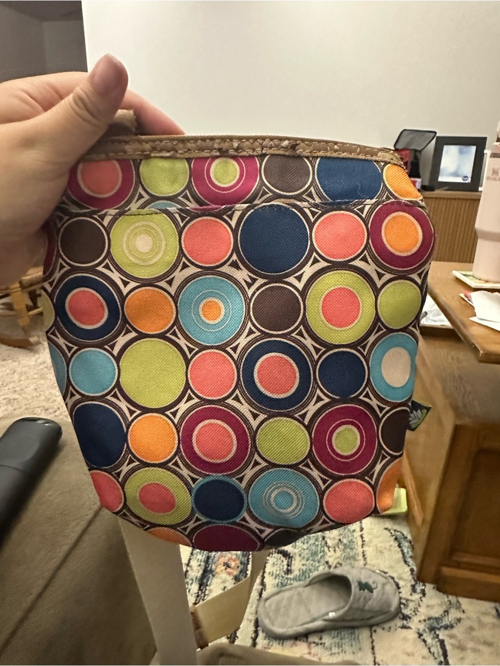 Sakroots Multicolor Circle-Print Crossbody in Teal, Coral, Lime, Navy & Orange - Picture 4 of 6